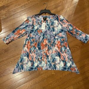 JM Collection Print Blouse